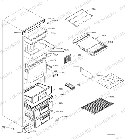 Взрыв-схема холодильника Electrolux ENB39400W - Схема узла Housing 001